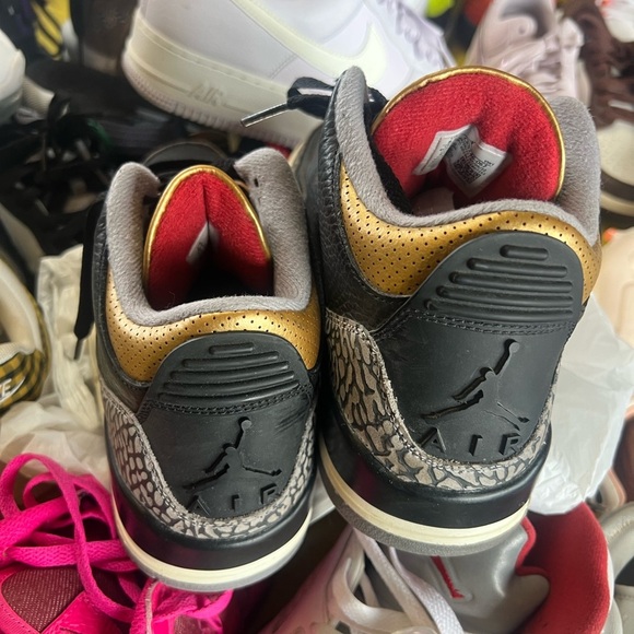 Nike Black and Red Sneakers Air Jordan Retro 3 Nike fits men size 7 - Picture 3 of 7